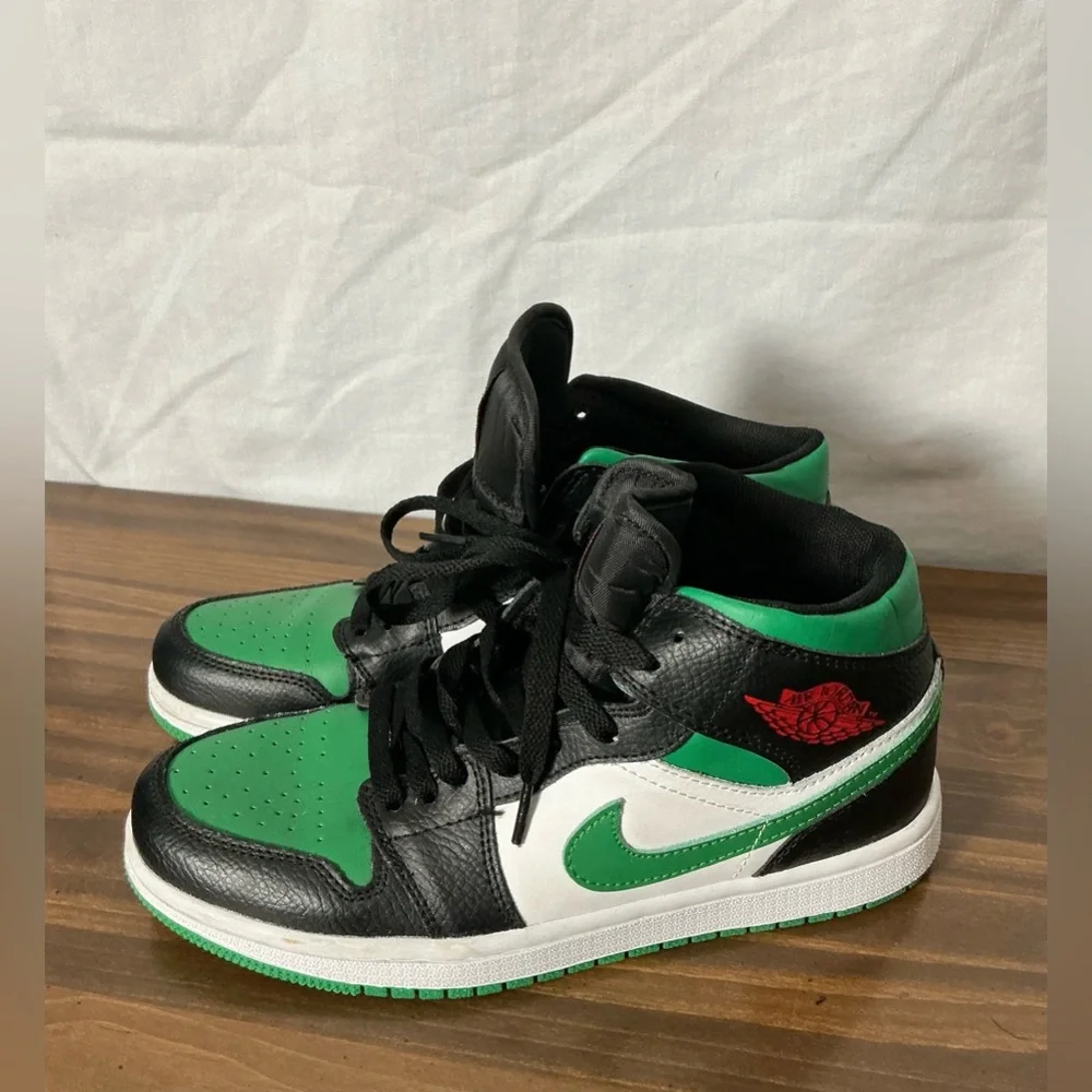 Jordan Black and Green Sneakers